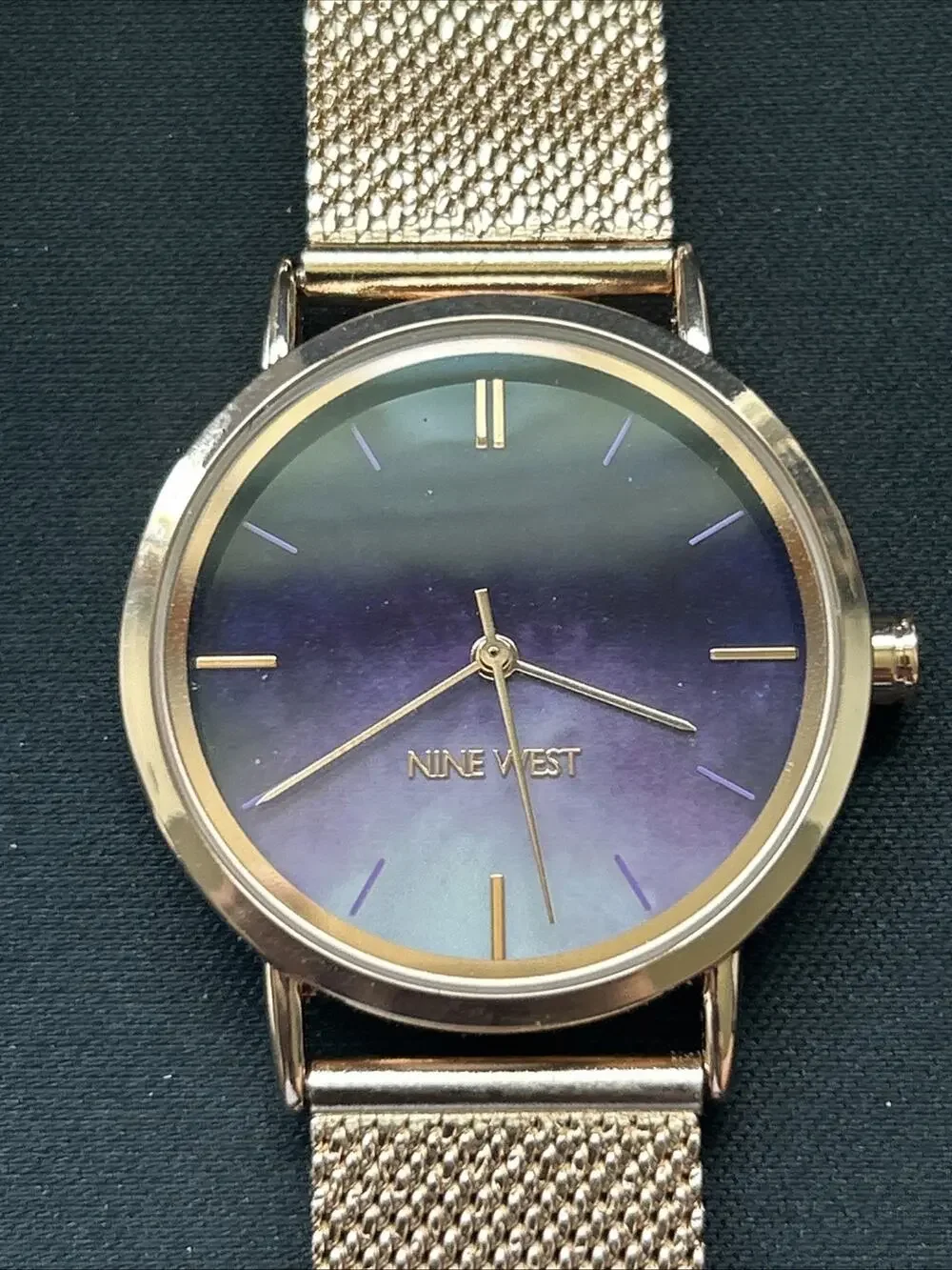 Nine West Rose Gold Tone Purple Dial Women’s Quartz Watch